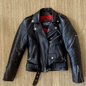 Straight to Hell Commando biker leather jacket